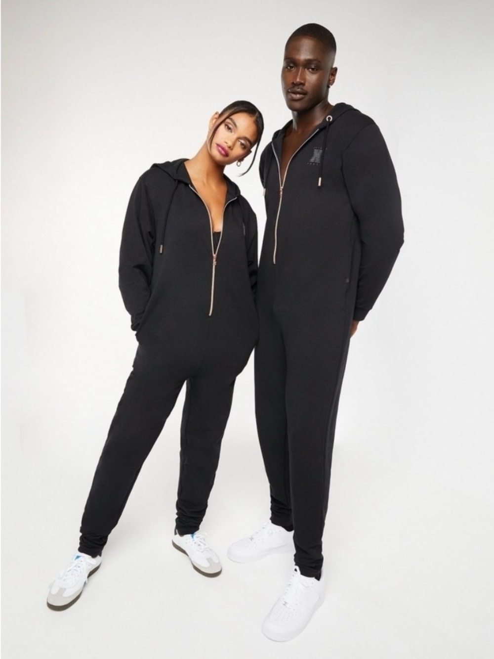 Savage X Fenty Black Caviar 
Zip-Front Hooded Jumpsuit unisex 
Sz. L wm/Sm men